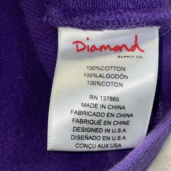 Diamond Supply Co Pullover Hoodie Mens 2XL Purple Mens Streetwear Skatewear - Picture 7 of 11